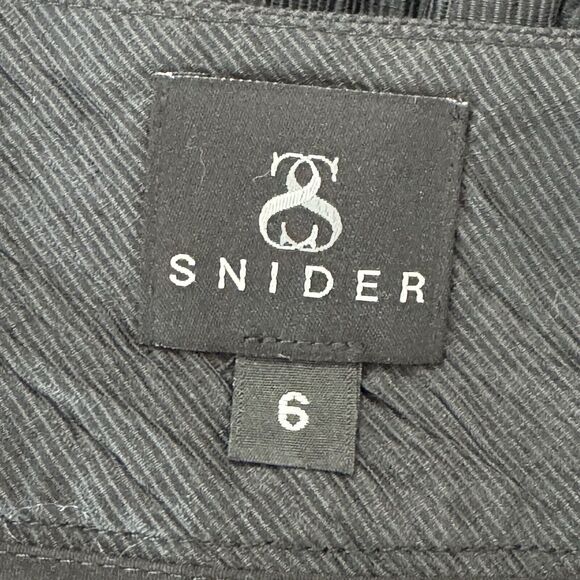 SNIDER by Staci Snider Linen Blend High Waisted Shorts Size 6 Black - Picture 10 of 12
